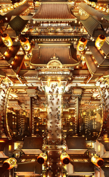 #二次元美景#超现实主义场景画，很帅