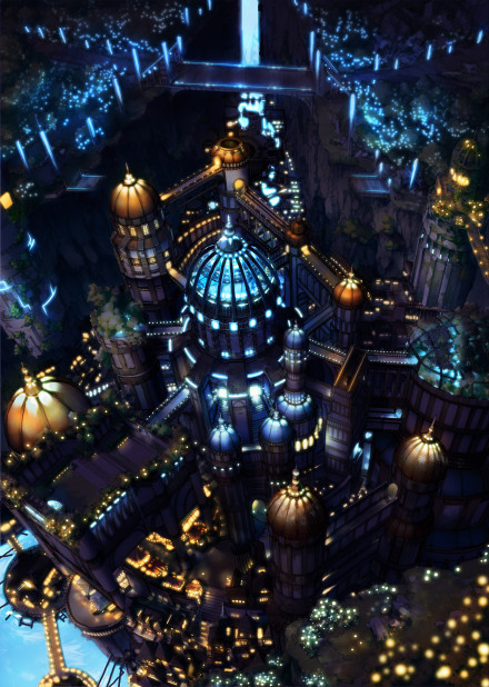 #二次元美景#超现实主义场景画，很帅