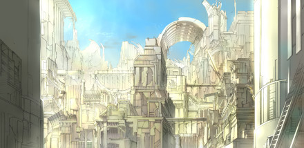 #二次元美景#超现实主义场景画，很帅