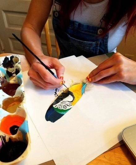 #大神# 羽毛上作画Orz[嘻嘻]