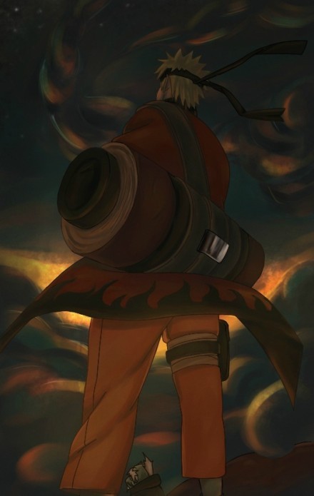 鸣人伟岸的背影[钱][战斗开始][嘻嘻]