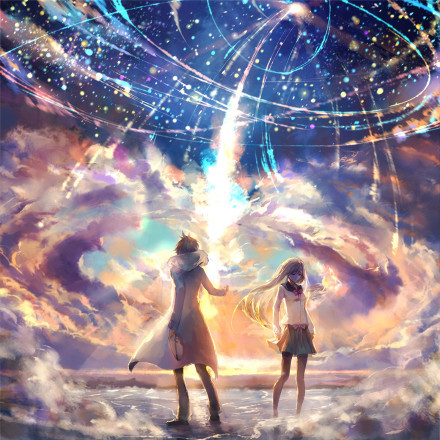 画风瑰丽的#美少女#场景，给人一种未来感[嘻嘻]