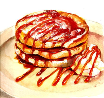 #大神#笔下的#二次元美食#，要不要饭后来一点[嘻嘻]