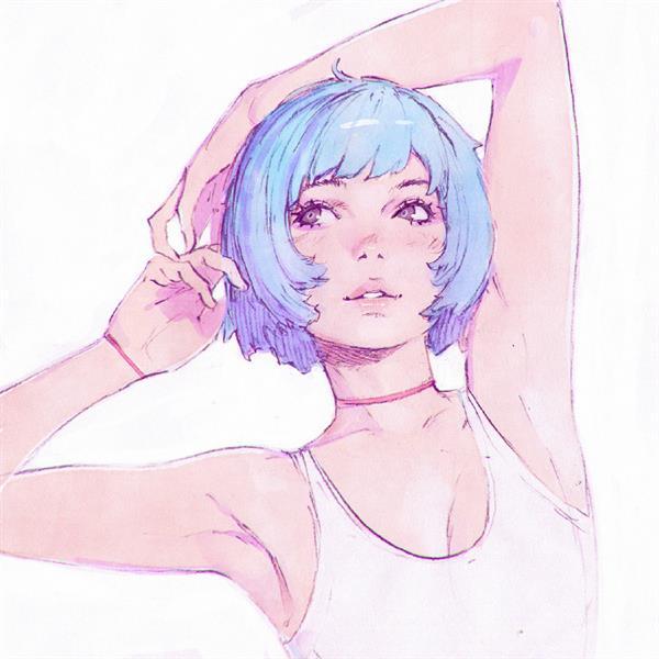 分享图片 笔锋细腻的#美少女#[可怜]