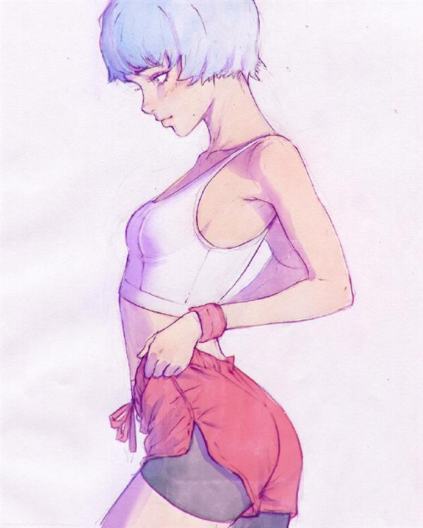 分享图片 笔锋细腻的#美少女#[可怜]