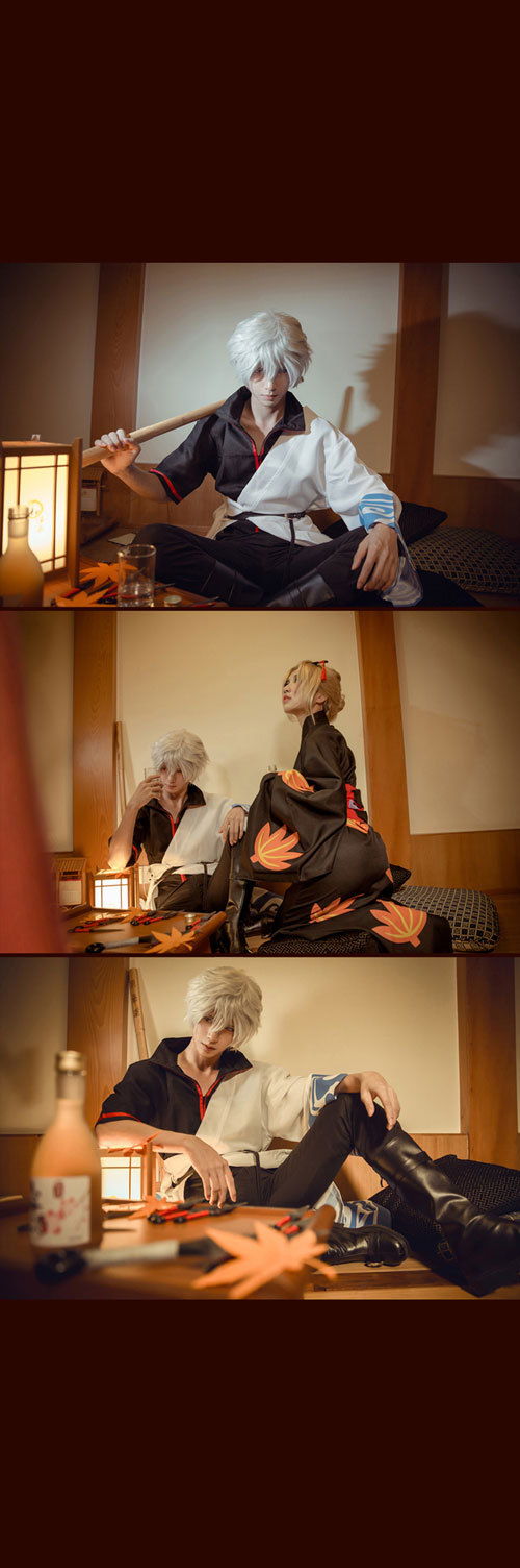 银魂剧情Cos，很有原作味道 (✿✪‿✪｡)ﾉ 
角色 坂田银时 cn:  阴川蝴蝶猪 月咏 cn:  怀砚 猿飞菖蒲 cn:  藏五爷
staff摄影：七味化妆：自理后期：七味协力：saya
原地址：http://bcy.net/coser/detail/12684/130847