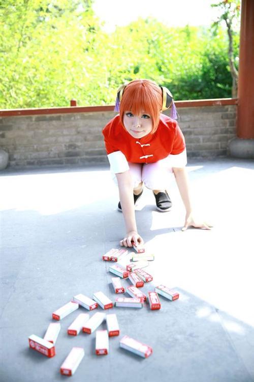 【高还原度】 夜兔神乐 红白功夫装Cos  CN夏旬 摄影 喵爸   http://weibo.com/u/2212184804 o(*￣▽￣*)ブ