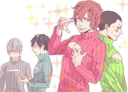 被玩坏了的开胸衫，二次元妹子穿上萌萌哒；波涛胸涌的妹子自不必说，没有胸的妹子也可以拿膝盖修饰。但是最后乱入的是什么东东，除了抠脚大汉外，连外星异形都有，画面太美也是醉了…