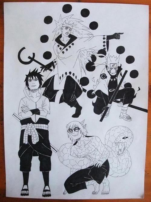 火影忍者精彩手绘，相当有水平呀