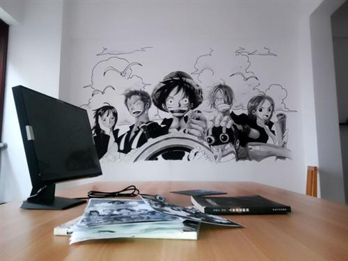 【海贼王墙绘】家里有一面墙是这样会是什么感觉 [嘻嘻][花心]  角色 草帽一伙儿 转自bcy.net/illust/detail/63/51995