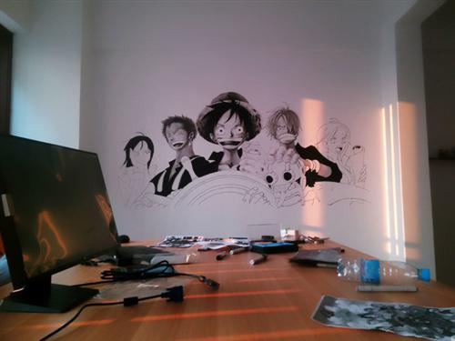 【海贼王墙绘】家里有一面墙是这样会是什么感觉 [嘻嘻][花心]  角色 草帽一伙儿 转自bcy.net/illust/detail/63/51995