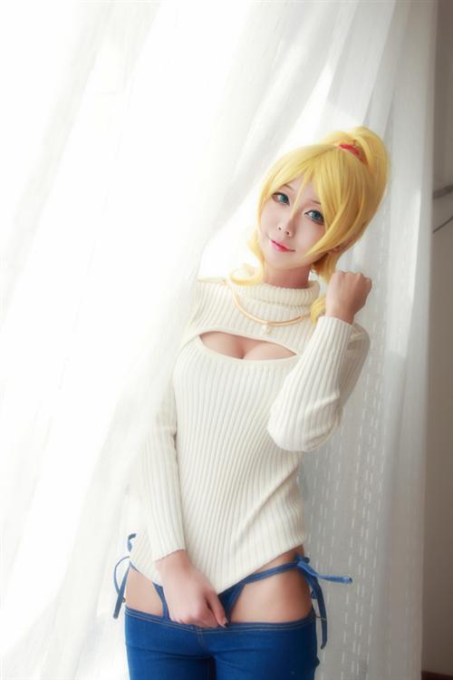 【突破天际的羞耻】【美哭】【裤子好评】LoveLive！ 绚濑绘里开胸毛衣喷血Cosplay，色调和身材太赞！好性感，爱死了[花心][嘻嘻][花心](✿✪‿✪｡)ﾉ