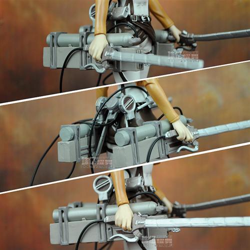 进击的巨人三笠.阿克曼手办  总共两款：大号（高21cm，129.00元） 小号（14.5cm，39.00元）MADE IN CHINA 的手办这个价格和质量应该算不错的，购买链接：http://detail.tmall.com/item.htm?id=38111693140&ali_trackid=2:mm_45107107_4164060_13506609:1424843885_2k2_917679020&clk1=e41a29d6cd84f0c929eca5203f6f8e00&spm=0.0.0.0.v4wAvH