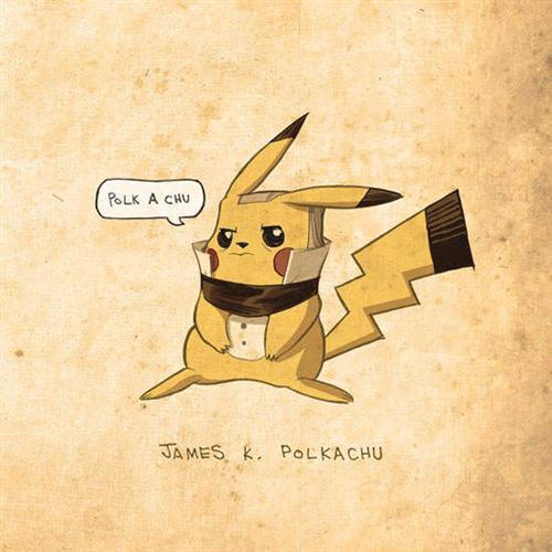 艺术家布兰登顿把神奇宝贝结合一些历任的美国总统特色，形成相当有趣的风格。不得不说很有创意呀！！神奇宝贝世界的总统是不是就长这样呢？[思考]