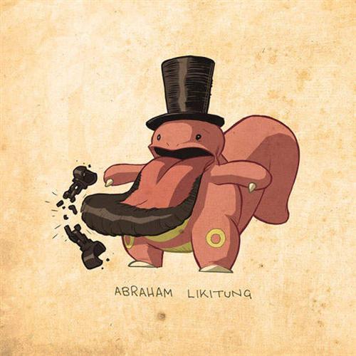 艺术家布兰登顿把神奇宝贝结合一些历任的美国总统特色，形成相当有趣的风格。不得不说很有创意呀！！神奇宝贝世界的总统是不是就长这样呢？[思考]