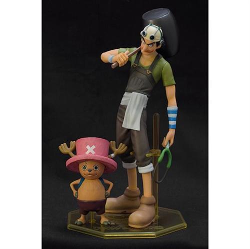 #海贼王P.O.P 系列#角色：乌索普(ウソップ) & 托尼托尼·乔巴(トニートニー・チョッパー)
系列：P.O.P Series 2
造型师：Black Sabbath (ブラックサバス), Jyango (ジャンゴ)
发售价：¥3990日元
发售日期：2004/10
高度：210mm,100mm
限定：否