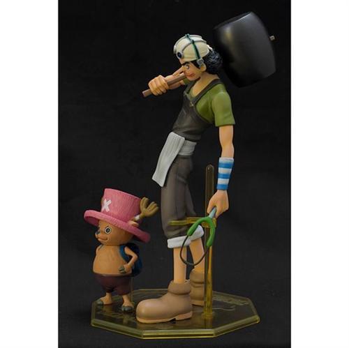 #海贼王P.O.P 系列#角色：乌索普(ウソップ) & 托尼托尼·乔巴(トニートニー・チョッパー)
系列：P.O.P Series 2
造型师：Black Sabbath (ブラックサバス), Jyango (ジャンゴ)
发售价：¥3990日元
发售日期：2004/10
高度：210mm,100mm
限定：否