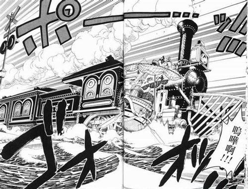 水之都的两艘海上列车:冒烟汤姆号和火箭人号。
冒烟汤姆号，来自于世界上现存最古老的蒸汽火车头“冒烟比利号”和蒸汽引擎的发明人“汤姆斯”(弗朗基的师傅汤姆的名字也是这样来的);
火箭人号，来自于以前以速度闻名世界的火车头“火箭号”。