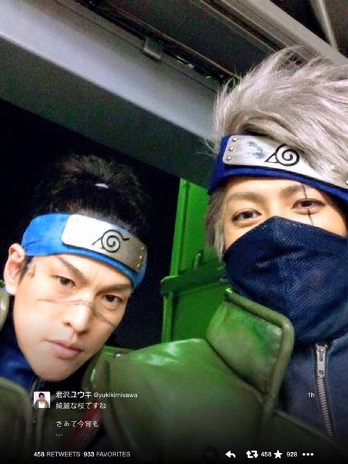 舞台剧幕后照放出！这只卡卡西好帅啊⁄(⁄ ⁄•⁄ω⁄•⁄ ⁄)⁄ [花心]