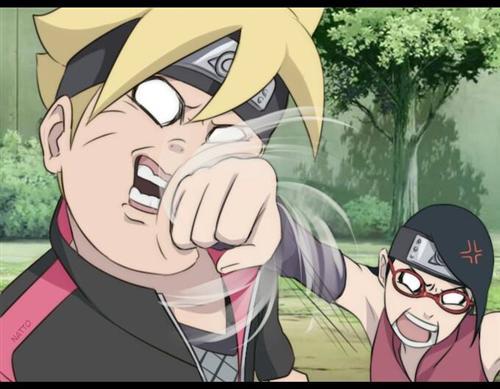 “去死吧”鸣人儿子博人和纱罗妲有没有似曾相似[哈哈]