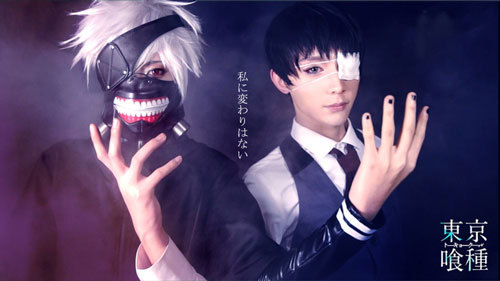 东京食尸鬼大型Cosplay，掉渣天[嘻嘻]
角色 月山习     cn:  天狼 
真户吴绪     cn:  8000
金木（白）     cn:  咖啡 
金木（黑）     cn:  金金 
董香     cn:  萧萧 
神代利世     cn:  孙妍
bcy.net/coser/detail/26719/189792