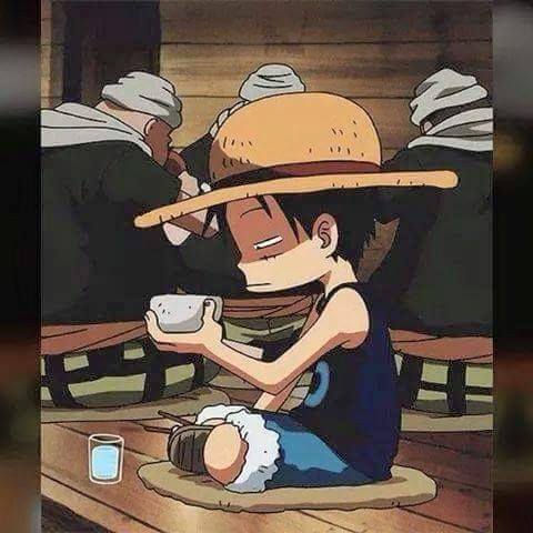 路飞:欺负我，只给我吃一点点！！！好可爱的路飞[嘻嘻]