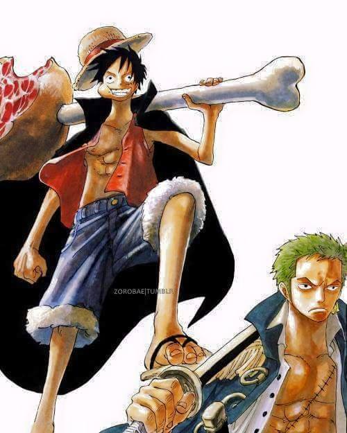 路飞:你有刀，那我也不可以输给你。我用肉！！画面很协调