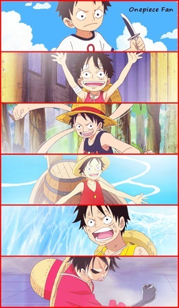 喜欢路飞的笑 再大的困难也要乐观的坚持下去 因为我们是看过海贼王的男人