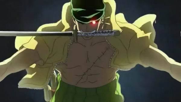 绿色头发，冷酷眼神，左耳三个耳环，手臂缠着黑手帕，腰间绿肚兜，这个身佩三把刀默默站在一旁的男人，就是海贼猎人——罗罗诺亚·索隆。他有着不输给草帽路飞的超强实力！刀一出鞘，寒光四溢，让所有人都不由自主地为之颤抖！他绝对是最值得信任的人！这就是罗罗诺亚·索隆，钢铁一样的男人。