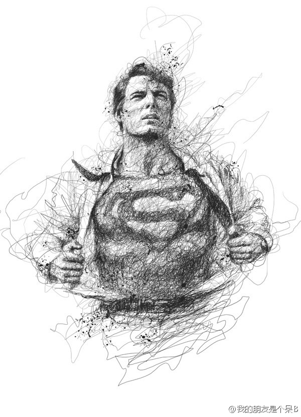 插画家Vince Low从小就有阅读障碍，无法像正常人一样画出清晰的画作，但是他却没有气馁，反而用这种看似潦草杂乱的画法画出了自己的特色。。这个故事告诉了我们什么