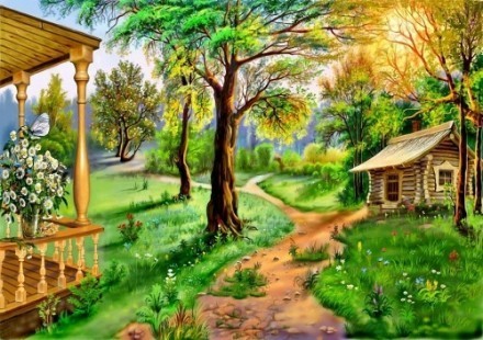 这是不是你一直想要的画中生活！？只闻花香，不谈悲喜，喝茶读书，不争朝夕。来自画家Victor Tsyganov。