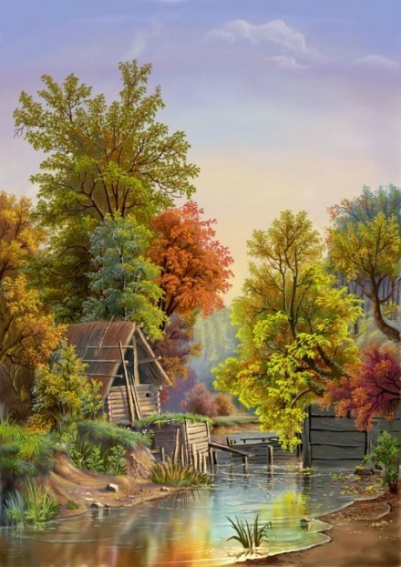 这是不是你一直想要的画中生活！？只闻花香，不谈悲喜，喝茶读书，不争朝夕。来自画家Victor Tsyganov。