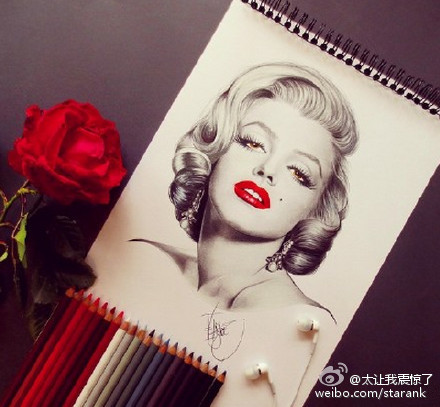 【会画画的都是大神】艺术家 Vsantaolalla 用不同色系的铅笔画画！一个个明星大咖瞬间活跃在纸上！真的太赞了！