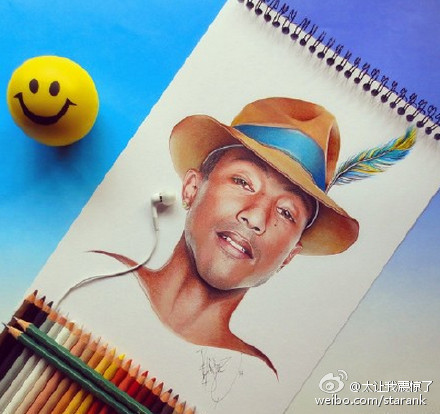 【会画画的都是大神】艺术家 Vsantaolalla 用不同色系的铅笔画画！一个个明星大咖瞬间活跃在纸上！真的太赞了！