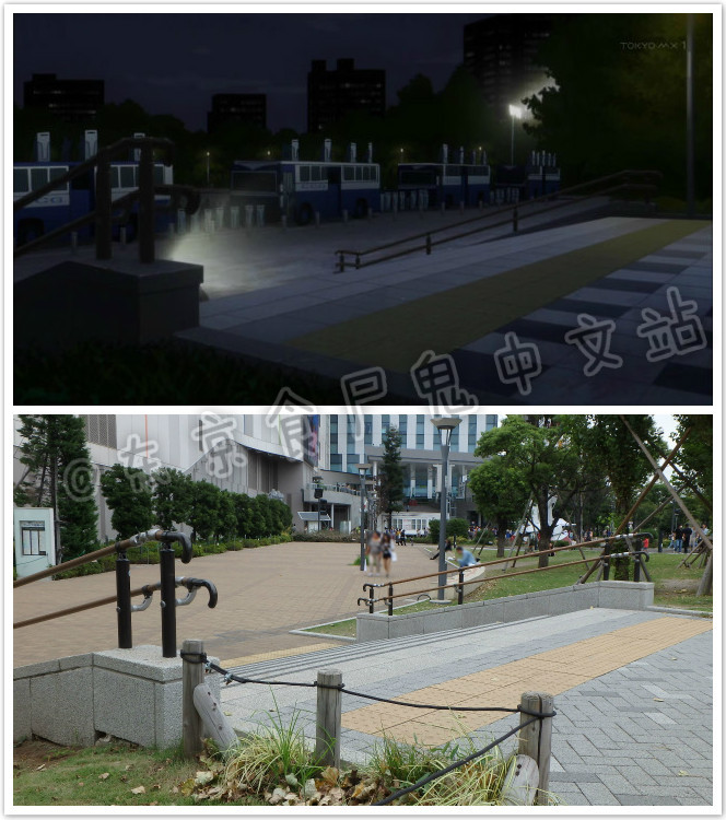 东京食尸鬼动画第一季的11、12集，和第二季的第1集所涉及到的场景，基本上都是在富士电视台附近的，壁虎的拷问间有可能就是在富士电视台里面进行的。还有第二季第1集的那个桥，就是日本的彩虹大桥。