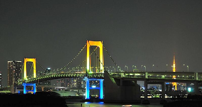 东京食尸鬼动画第一季的11、12集，和第二季的第1集所涉及到的场景，基本上都是在富士电视台附近的，壁虎的拷问间有可能就是在富士电视台里面进行的。还有第二季第1集的那个桥，就是日本的彩虹大桥。