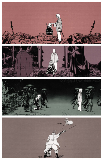 #银魂#以前看银他妈是治愈，现在看银他妈真成致郁了，猩猩的虐人招式叫骨牌效应！