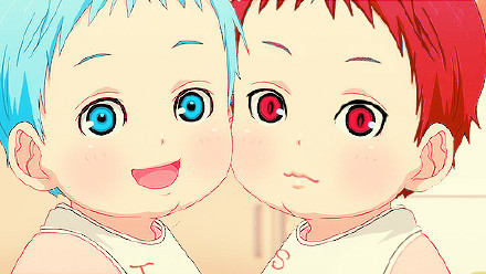 赤司黑子双胞胎，简直萌翻~！！！(oyakorodesu)