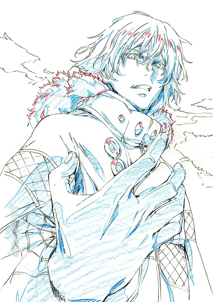 #东京食尸鬼# 东京食尸鬼的动画人设：三轮和宏（ Kazuhiro Miwa ）在C87放出的东京食尸鬼第二季部分原画手稿。