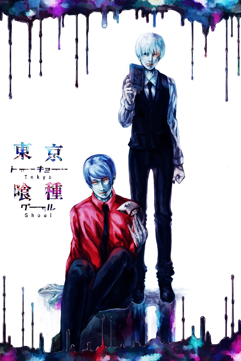 #东京食尸鬼# 推主moo_azaz自己画的仿东京食尸鬼BD&DVD光盘封面。手机壁纸尺寸。