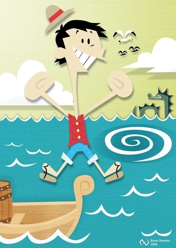 这一套画风很赞啊 貌似是毕加索穿越过来画的，看来毕加索也喜欢海贼王