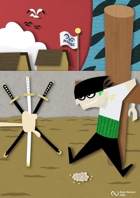 这一套画风很赞啊 貌似是毕加索穿越过来画的，看来毕加索也喜欢海贼王