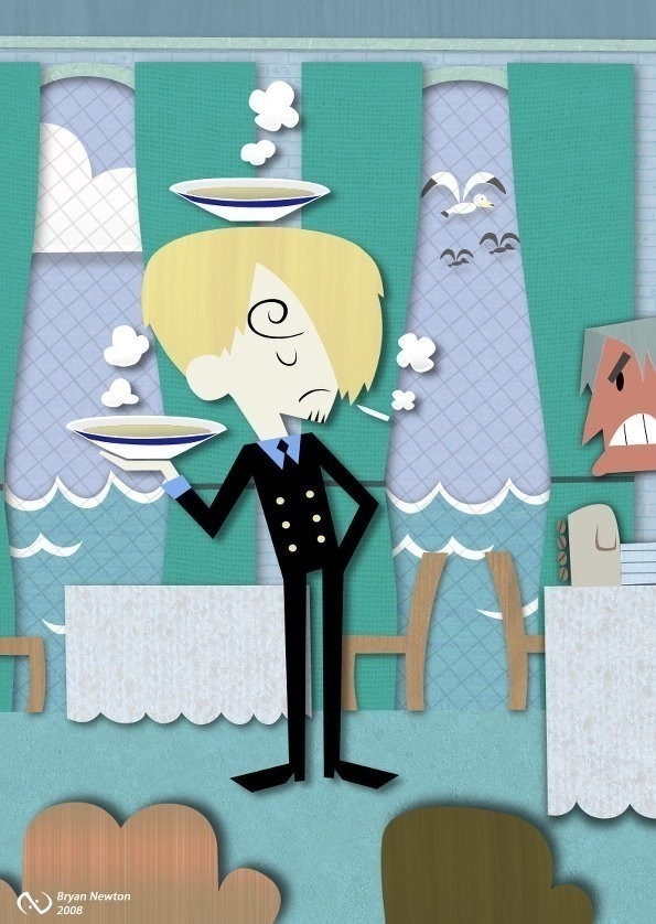 这一套画风很赞啊 貌似是毕加索穿越过来画的，看来毕加索也喜欢海贼王