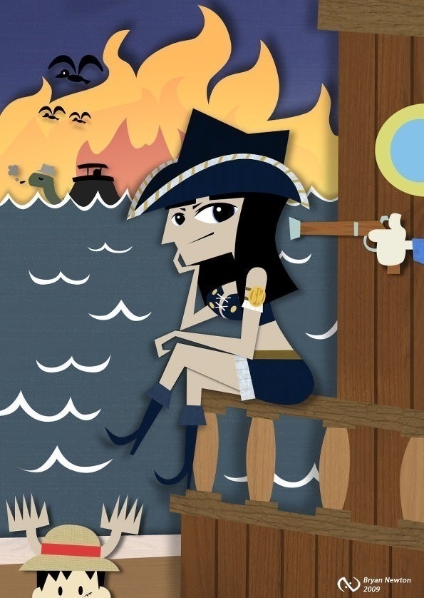 这一套画风很赞啊 貌似是毕加索穿越过来画的，看来毕加索也喜欢海贼王