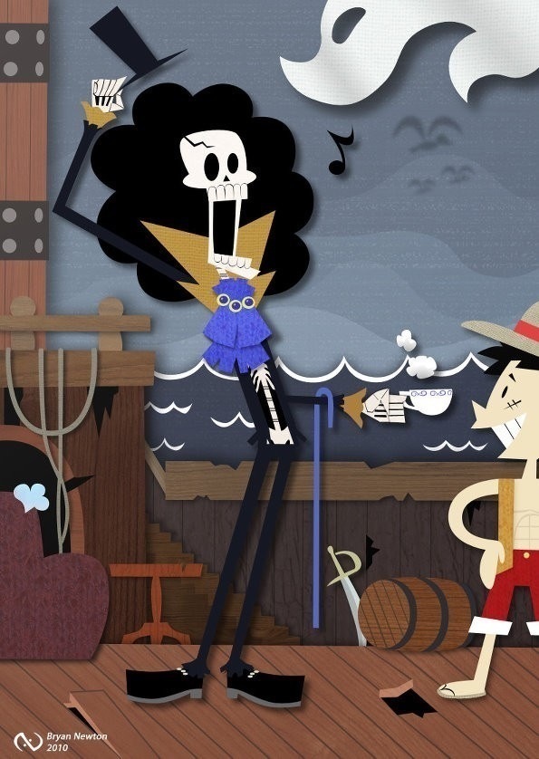 这一套画风很赞啊 貌似是毕加索穿越过来画的，看来毕加索也喜欢海贼王