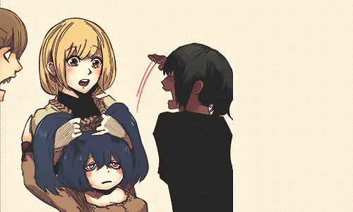 #东京食尸鬼# re漫画第13话粉丝自上色，琲世一下子变成了软妹纸。