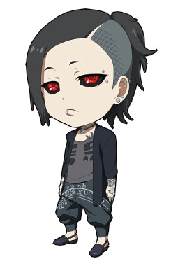 #东京食尸鬼# 去年年底，官方为了庆祝动画第二季开播，放出的Q版头像。这个是全身完整版的图片。