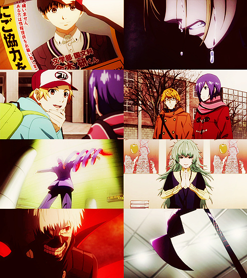 #东京食尸鬼# 第3集的动画图片集锦。小小的透露一下，第四集开始介绍23区的喰种收容所，以及青桐树袭击收容所。