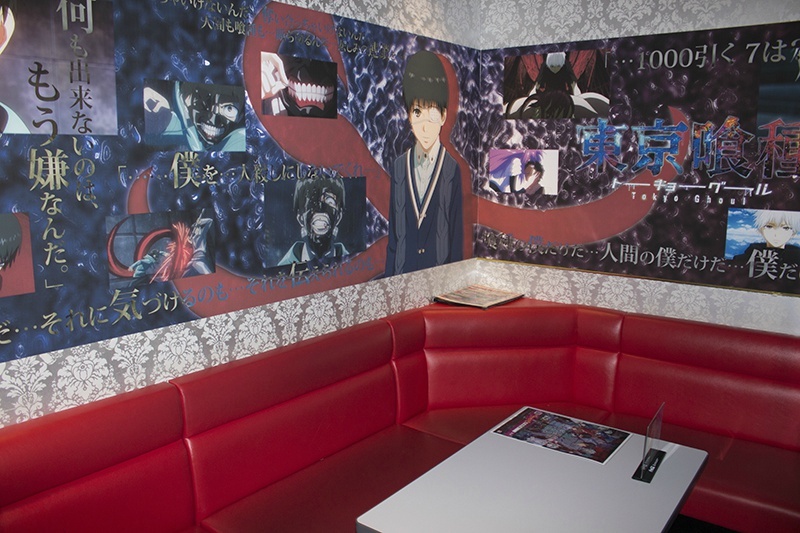 #东京食尸鬼# 秋叶原东京食尸鬼主题K歌房合作开始，各房间装饰照公开。