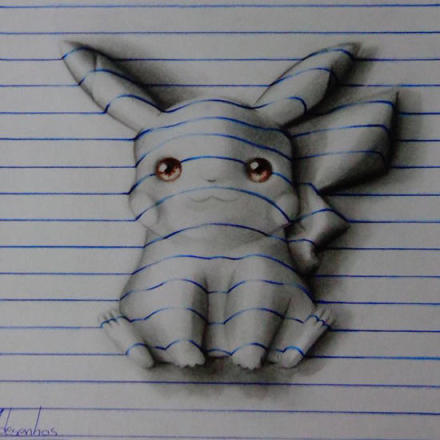 竟然在纸上画出了3D的效果，简直太酷炫了~大触请收下我的膝盖...其实就是画完素描之后加上线条